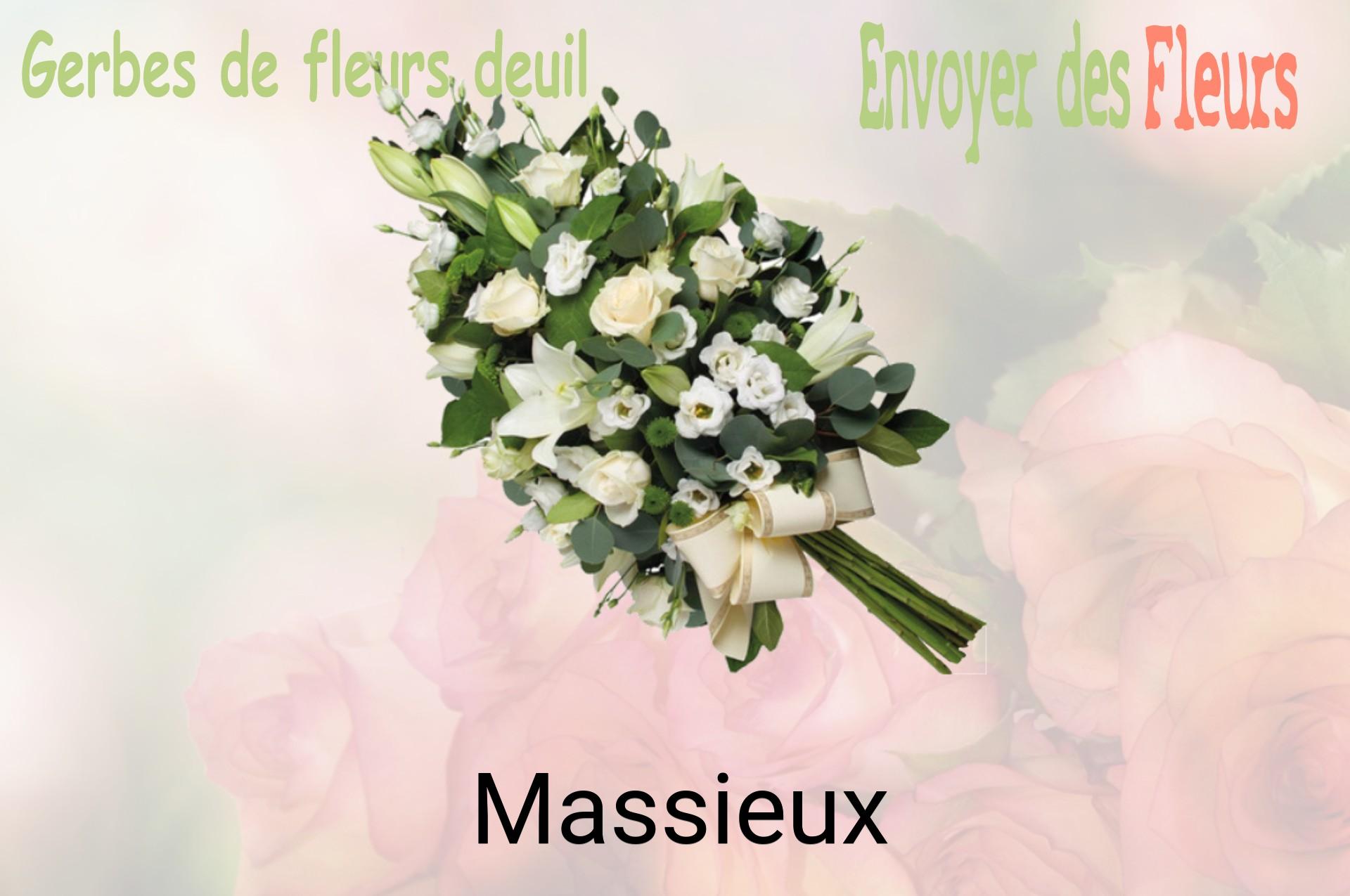 Gerbe de fleurs de deuil livrée à Massieux
